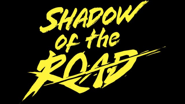Stylized yellow brushstroke lettering with diagonal slash effect.