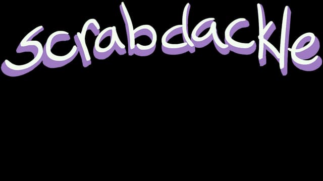 Playful, purple hand-drawn script with shadow, conveying a magical feel.