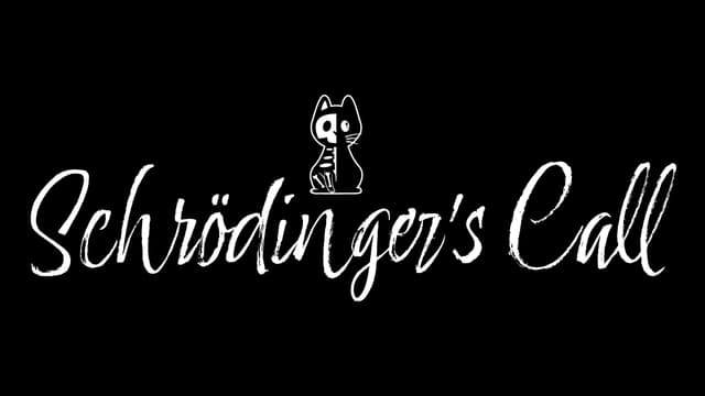 Cursive handwritten font with a sketched cat motif on top of the words.
