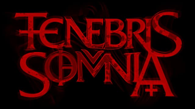 Red, gothic font with intricate, sharp edges and shadowed depth effects.