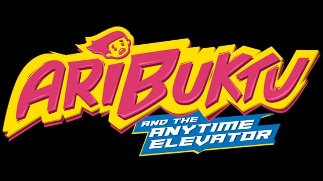 Stylized bold letters with vibrant outlines and a dynamic forward tilt.