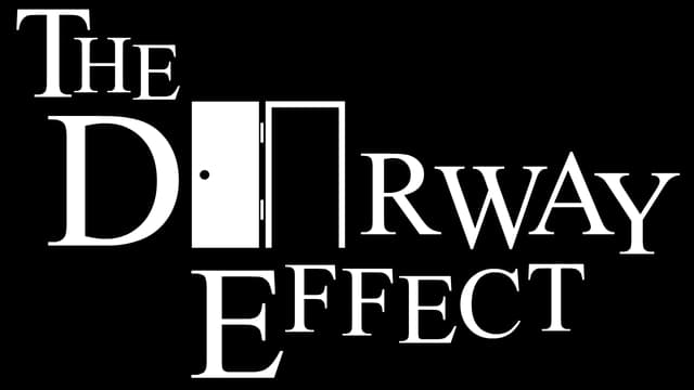 Stylized serif font with a door integrated into the "O".