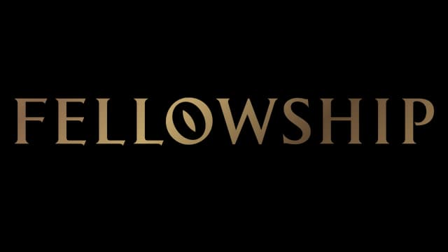Gold gradient letters, bold capitalized serif with narrow spacing.