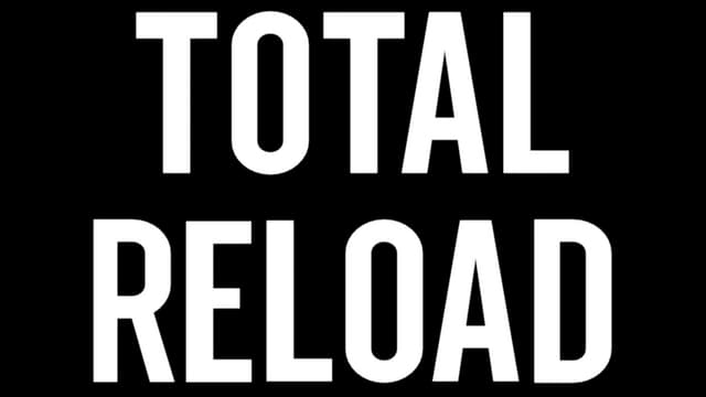 Bold, white, uppercase text with strong, blocky letters; futuristic feel.