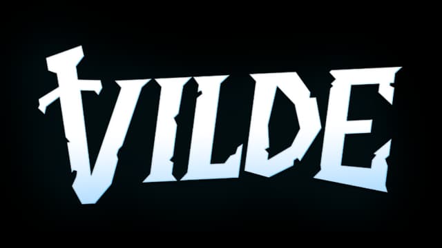Stylized font with one "V" line as a sword; sharp, jagged edges.
