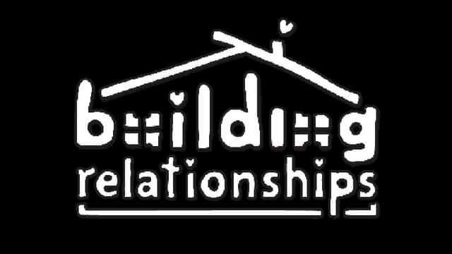 House-shaped logo with playful font, heart accents, whimsical rooftop line.