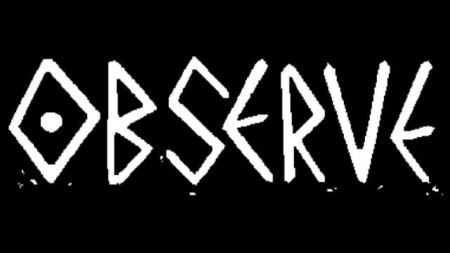 Stylized angular letters with uneven lines, "O" has a central dot.