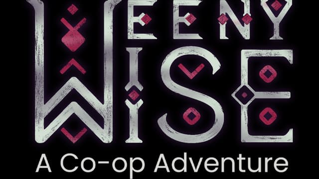 Stylized text with geometric patterns, angular cuts, and rune-like accents.