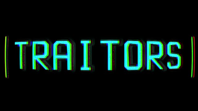 Blocky font with a cyan and black glitch effect, bold and slightly futuristic design.