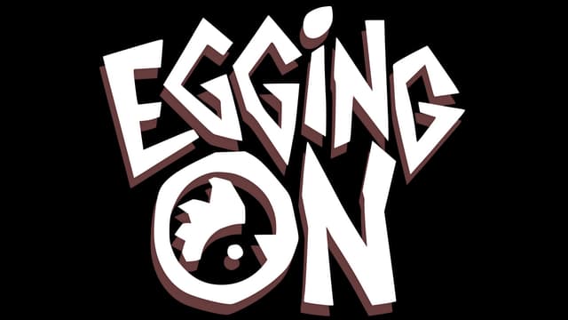 Stylized jagged font with chicken head in the 'O'; bold and angular design.