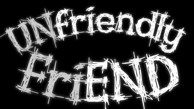 Scratchy, distorted font with uneven, chaotic letter spacing.