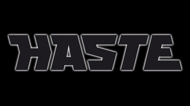 Blocky, angular font with bold, black letters; slight 3D embossing effect.