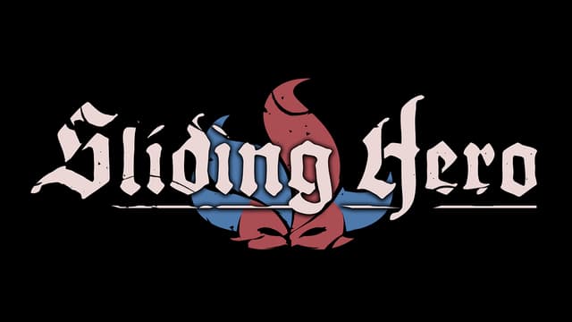 Gothic-style font with underline, colorful mask subtly in the background.