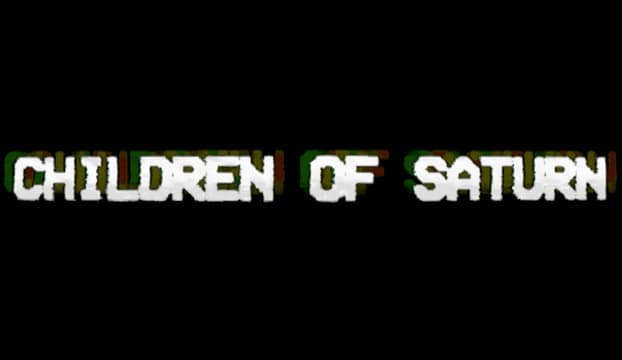 Blocky white uppercase text with vibrant RGB glitch effect, digital distortion.