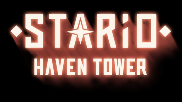 Blocky, angular font with star-shaped "A," vertical 3D shadow effect, centered layout.