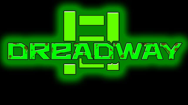 Blocky, stencil-style font with grunge textures, evokes post-apocalyptic theme.