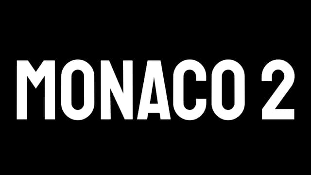 Blocky, bold white text with slight shadow effect. Solid uppercase letters.