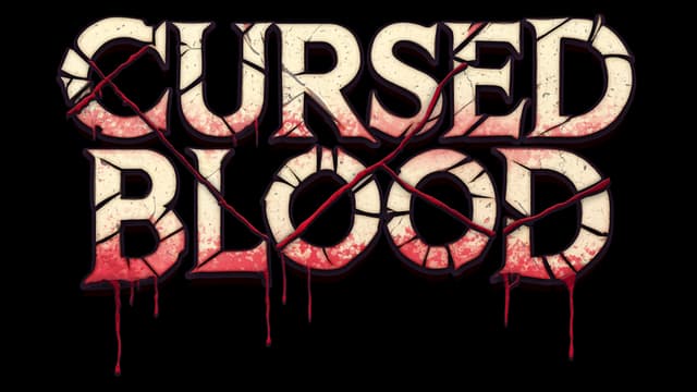 Stylized, cracked letters with blood drips and red gradients; sharp, jagged edges.