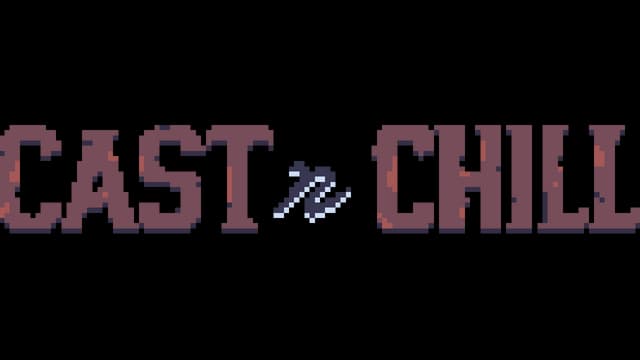 Pixelated font with blocky texture, fish silhouette replaces "n," adds dynamic flair.