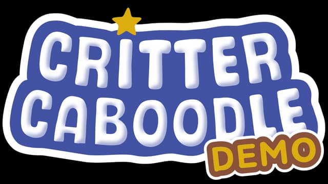 Rounded white font with a puffy look, small yellow star accent, and a playful brown "DEMO" tag.
