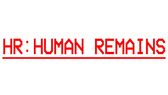 Stylized red pixelated text with narrow spacing, underlined.