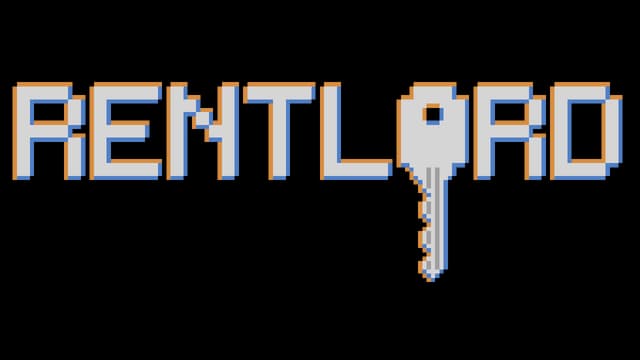 Pixelated font, key-shaped "O," with chromatic aberration effect.