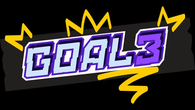 Bold, blocky font with jagged edges and bright, dynamic yellow doodles including a crown.