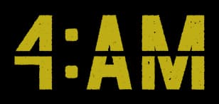 4: Bold block letters with colon, distressed texture and horizontal glitch lines.