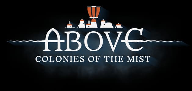 Above: Elegant serif lettering split by a wavy line, with hilltop colony icon above.