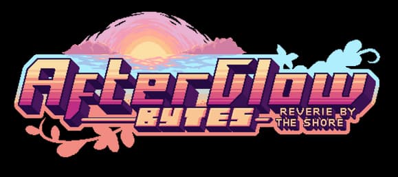 Afterglow Bytes: Retro pixel-art 3D lettering with sunset gradient and bold outline.