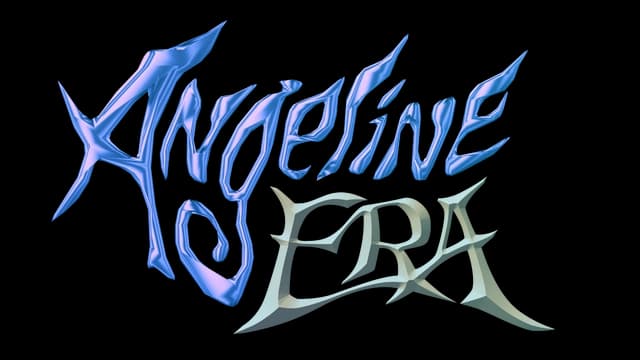 Stylized letters with sharp, wavy edges and a three-dimensional holographic effect.