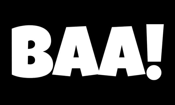 Bold, playful font with exaggerated, rounded letters and wide spacing.