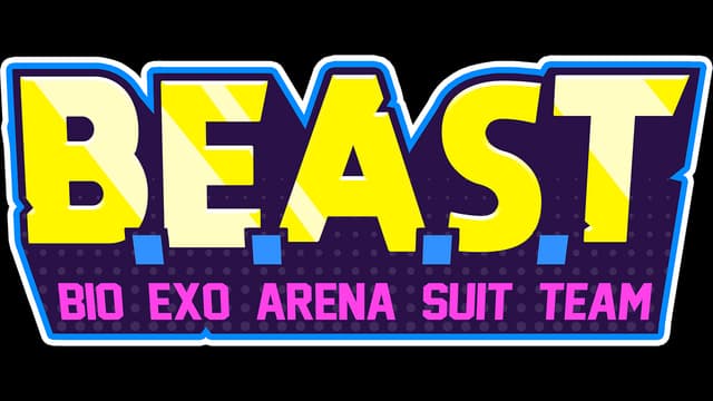 Bold block yellow letters, purple outlines, and dotted accents.