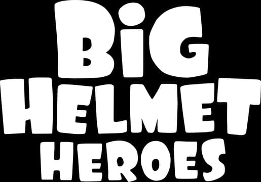Blocky, bold white letters with rounded edges; playful and prominent.