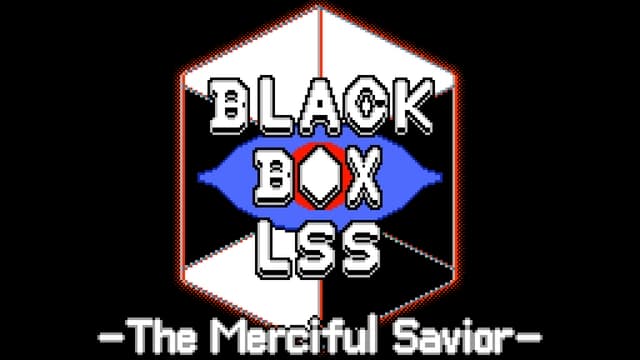 Pixelated block letters with 3D hexagon and central eye motif.