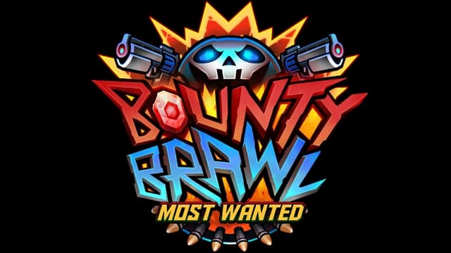 Bold, angular lettering with a skull, guns, and explosive visual elements.