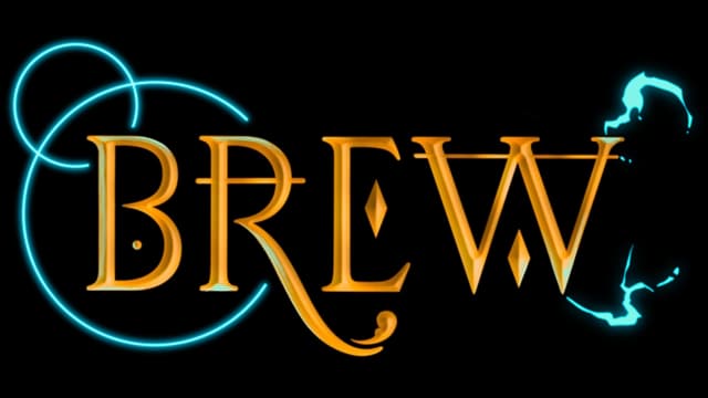 Gold letters with ornate serif, swirling accents, and mystical blue highlights.
