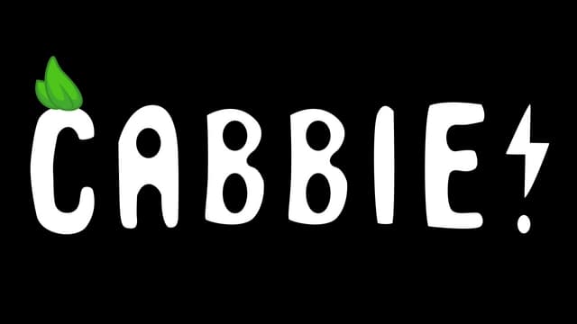 Bubbly white letters, quirky unevenness; leaf icon on "C", bolt on "!".