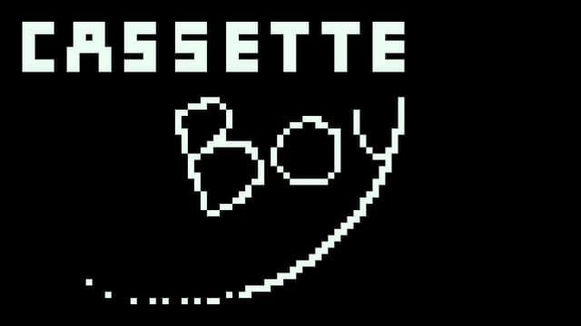 Pixelated blocky font with handwritten cursive letters and swoosh underline.