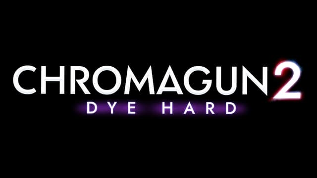 Bold sans-serif with glowing purple "Dye Hard"; "2" has chromatic aberration.