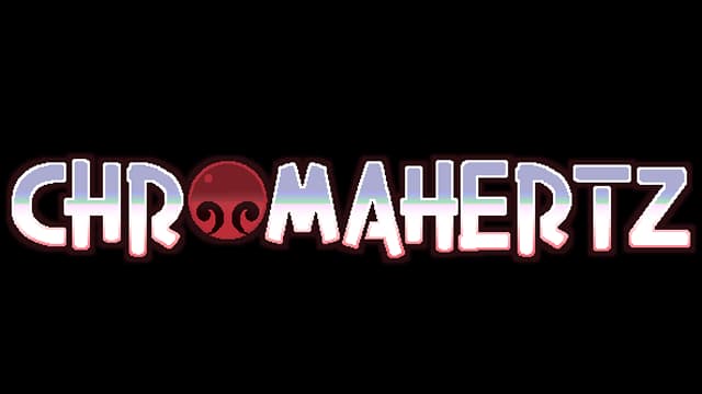 Stylized block letters with curved edges and a glossy red sphere accent.