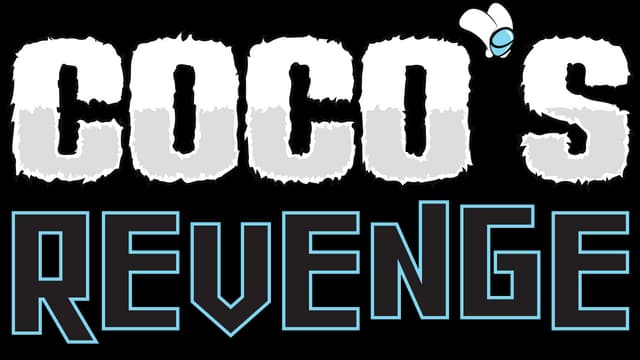 Coco’s Revenge: Bold rough-edged white title over neon-outlined angular block text.