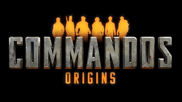 Metallic block letters with a rugged texture; silhouettes in a fiery glow.