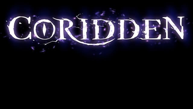 White serif font with glowing blue aura and cracked texture.