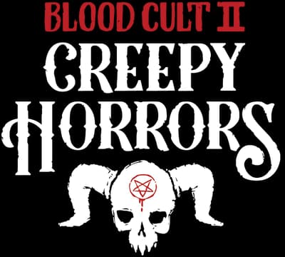 Creepy Horrors: Distressed gothic serif with horned skull icon and occult sigil.