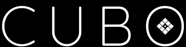 CUBO: Clean rounded sans-serif letters; O outlined with inset diamond icon.