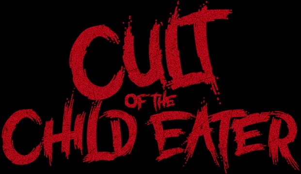 Red horror-themed text with rough, brushstroke-style letters dripping.