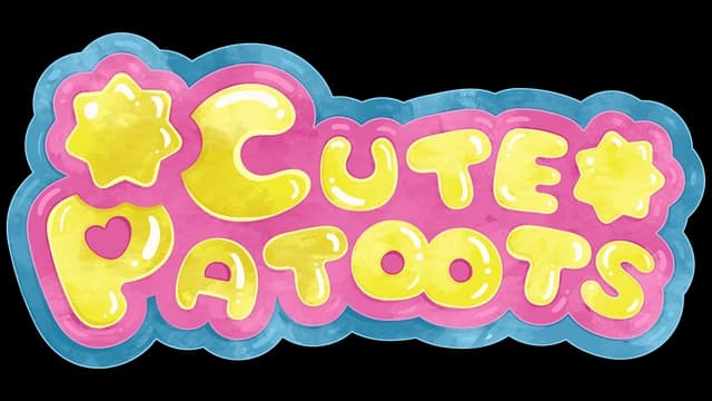 Yellow, bubbly, cartoon font with star accents; pink and blue outlines.