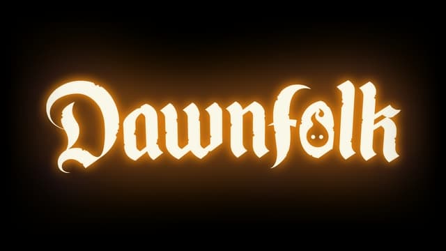 Gothic-style white font with orange glow, featuring a smiling face in "o".