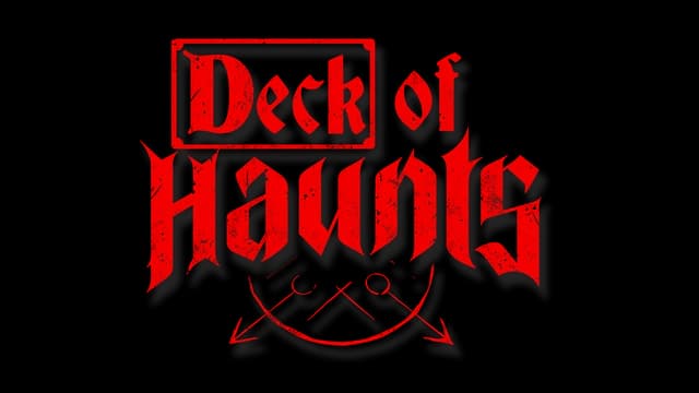 Gothic-style red text with shadow effect, medieval and bold design.